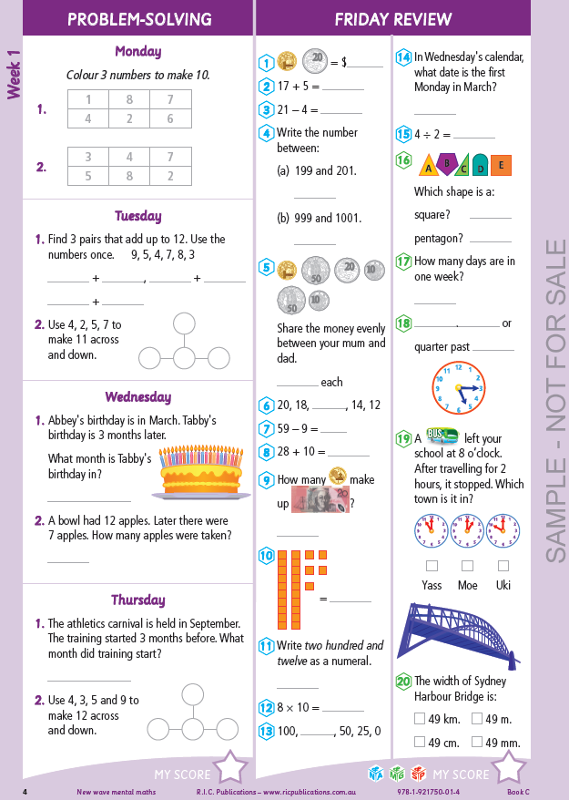 New wave mental maths freebie