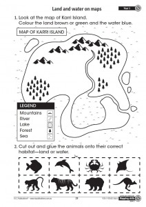 Australian curriculum mapping skills land and water on maps