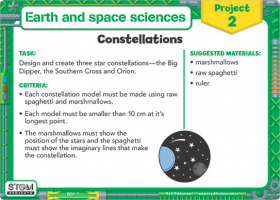 STEM projects box Earth and space sciences constellations year 1 Australian Curriculum activity card